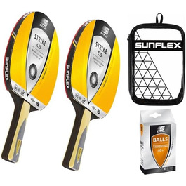 Набір для настільного тенісу sunflex Strike C35: 2 ракетки, чохол, 6 м’ячів, ITTF, для досвідчених гравців