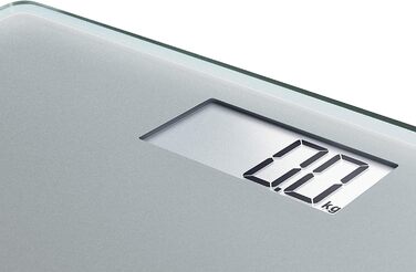 Цифрова вага Soehnle Style Sense Compact 300 для зважування людей, з великою платформою, зрозумілим LCD-дисплеєм, ультратонкий дизайн, безпечне скло, сіра
