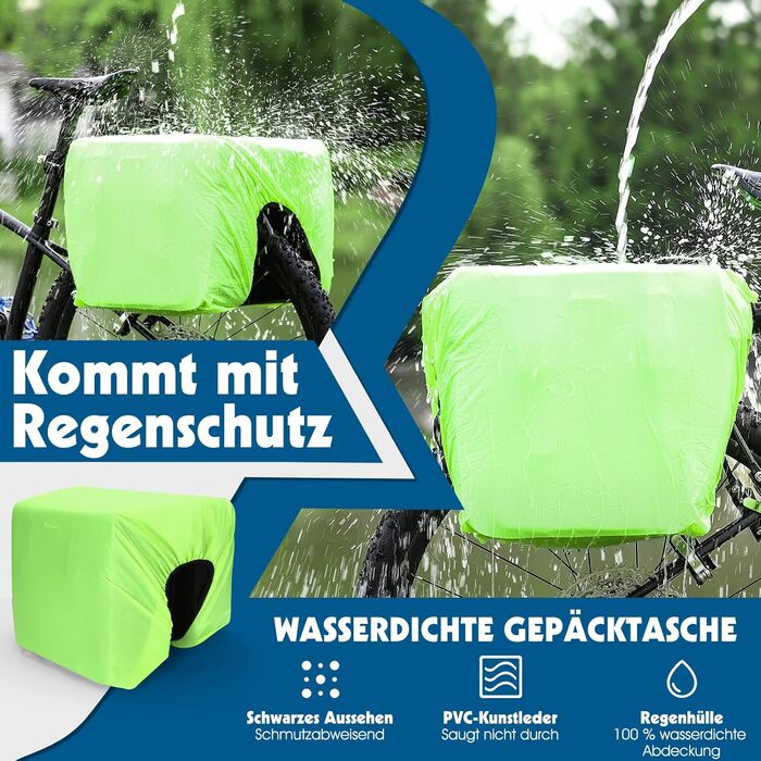 Велосипедна сумка WESTGIRL 30 л для багажника, водонепроникна, двостороння, для електровелосипеда, MTB, шосейного велосипеда, чорна