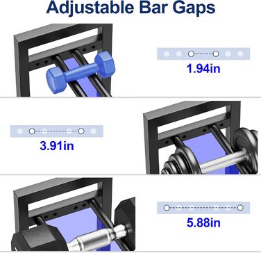 Регульований трирівневий стійка для гантелей 50см, Adjustable Kurzhantelständer
