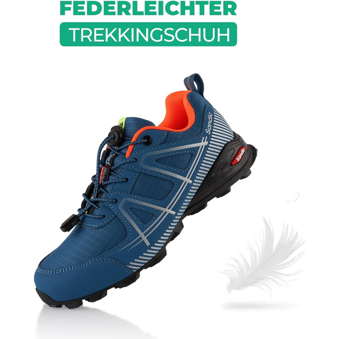 Черевики для трекінгу та трейлраннінгу для жінок та чоловіків. Дихаючі туристичні черевики. Колір: блакитний, сірий. Розмір: 46 EU