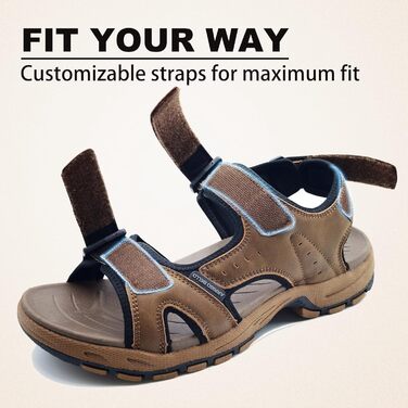 Чоловічі сандалі ARRIGO BELLO для трекінгу та пляжу, коричневі, розмір 43 EU