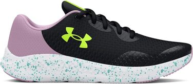 Дитячі кросівки Under Armour Charged Pursuit 3 для бігу (4.5 Big Kid, чорний/фіолетовий/жовтий)