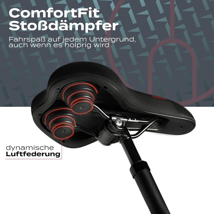 Велосипедне сідло Impact ComfortFit з гелевими вставками та піною Memory Foam, ергономічне, з динамічною повітряною амортизацією, для чоловіків і жінок