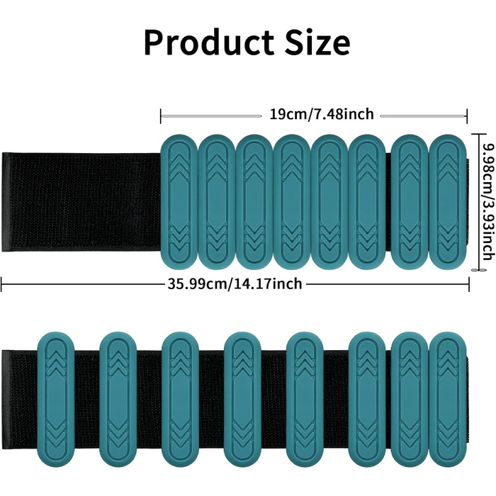 Набір напульсників з обтяженням для зап'ястя та щиколоток Smlper (2 шт., 2 кг), для фітнесу, йоги, танців, ходьби, бігу (зелений)