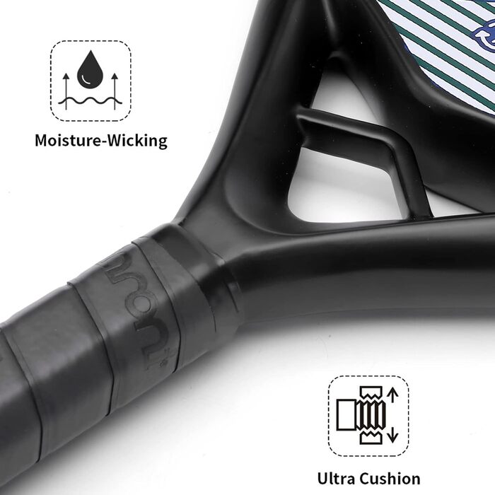 Плече для падел-тенісу IANONI, карбонова поверхня, піна Eva Memory Flex, синій колір, T-PR8300-BLUE-2