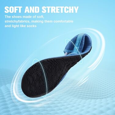 Чоботи для плавання WateLves: аквашузи, шкарпетки для води, пляжні та басейнові для чоловіків та жінок (44/45 EU, синій)