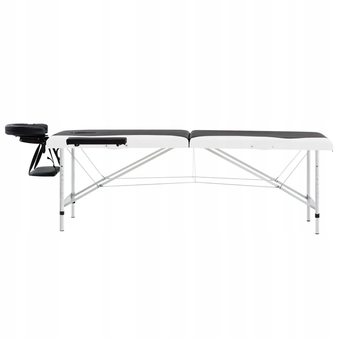 Складаний масажний стіл VidaXL, алюміній, чорний