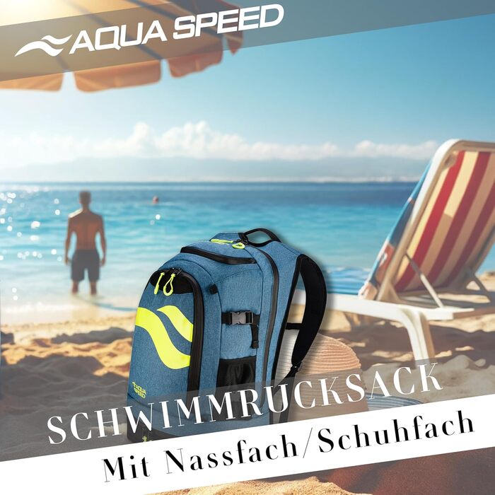 Рюкзак Aqua Speed MAXPACK 42л чорний для спорту та подорожей з мікрофібровим рушником