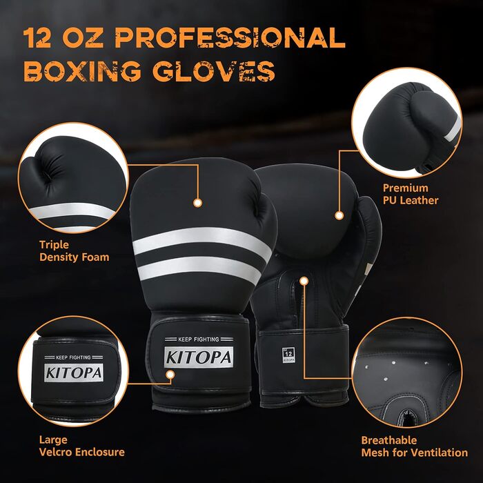 Стенд-боксерський мішок Kitopa, 178 см, 93 кг. Комплект з рукавичками для кікбоксингу, ММА, тренувань вдома