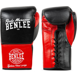 Боксерські рукавички BenLee Typhoon 10 oz, шкіряні, чорно-червоні