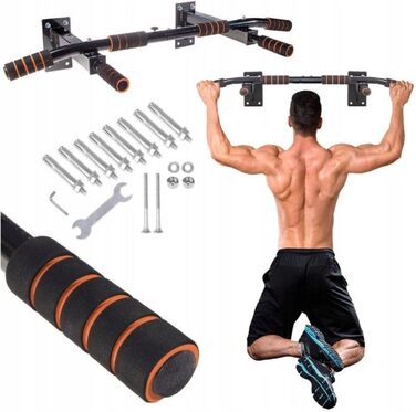 Климмер на стіну ASATO® 4-в-1 – до 200 кг, турнік з дип-станцією, сталь, 95 см, для дому