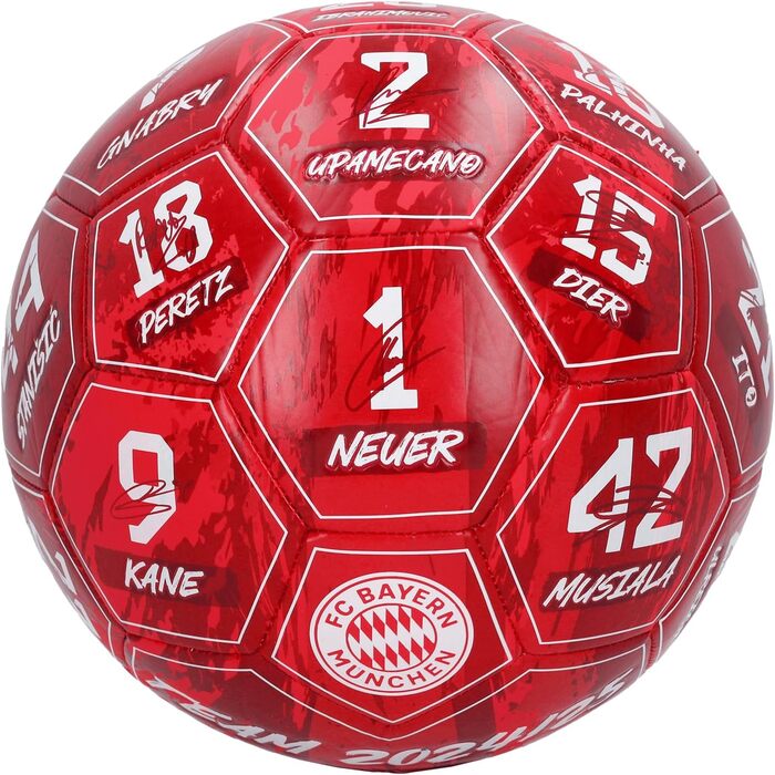 Футбольний м'яч FC Bayern München Signature 2024-25, розмір 5, червоний