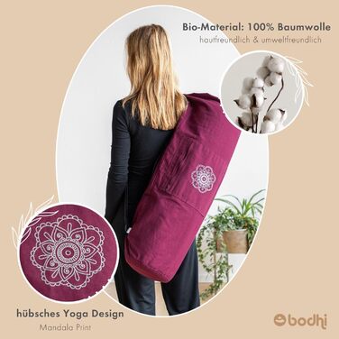 Сумка для йога-килимка Bodhi SURYA Cotton XL бавовняна з мандалою, фіолетова, 75 см