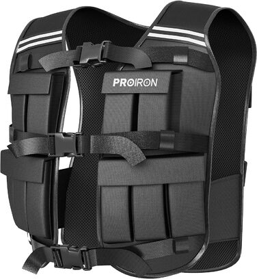 Регульована вага-жилетка PROIRON 10 кг з відбиваючими смугами для бігу, тренувань та домашнього спортзалу