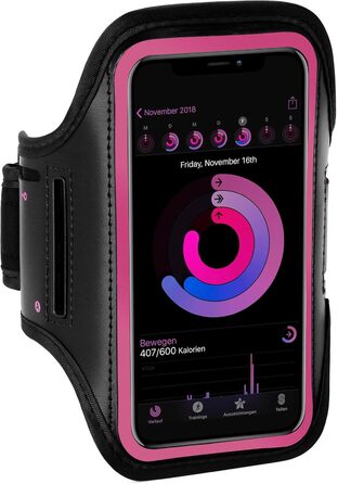 Спортивний чохол-нарукавник ONEFLOW для iPhone 13 Mini, рожево-чорний, для бігу, фітнесу, тренувань, універсальний тримач смартфона