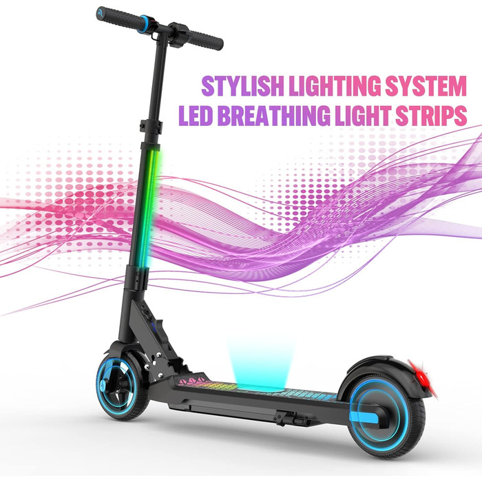 Дитячий електросамокат EVERCROSS EV06C, складаний, 6,5'', до 15 км/год, LED-дисплей, підсвітка, для дітей 6-12 років
