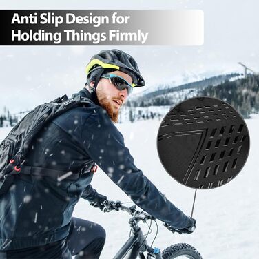 Зимові рукавички з антиковзким покриттям, сенсорні, вітронепроникні, термо, для їзди на велосипеді, чорні, S