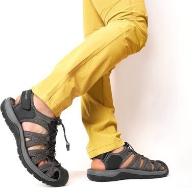 Чоловічі сандалі Dream Pairs для походів та пляжу, чорно-сірі, 40 EU, протиковзкі, дихаючі, літні