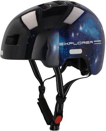 Дитячий велосипедний шолом FISCHER BMX з LED підсвіткою, для велосипеда, самоката, dirt bike, з інтегрованим заднім ліхтарем