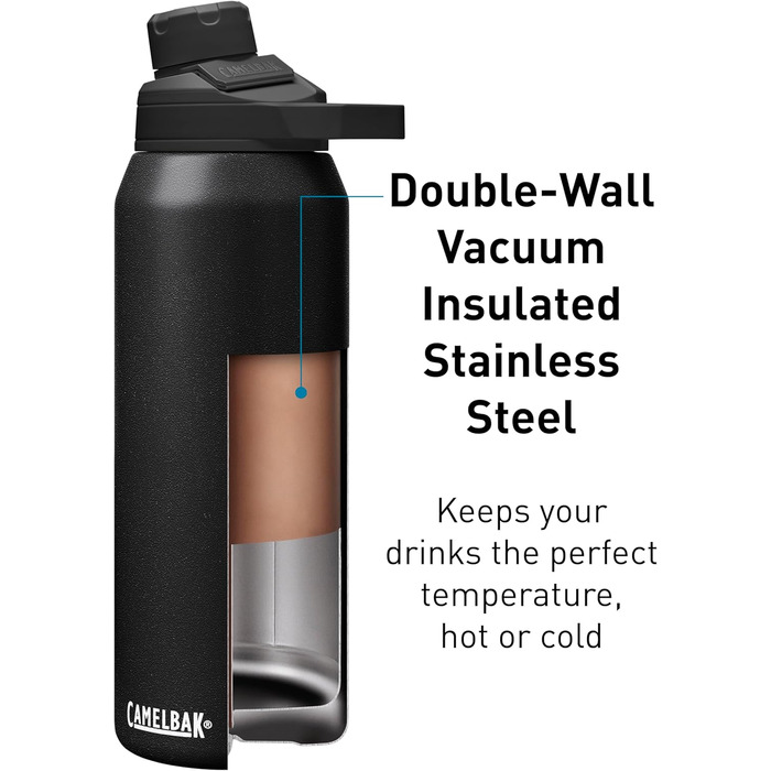 Термобутилка Camelbak Chute Mag 1 л, нержавіюча сталь, чорна, вакуумна ізоляція