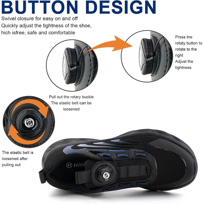 Чоловічі кросівки Hitmars для бігу та занять спортом. Зручні, з повітряною подушкою, антиковзаючі. Розміри EU 39-47. Колір: чорний/синій.