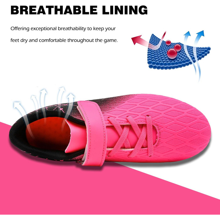 Дитячі футбольні бутси DimaiGlobal для залу та вулиці (штучний газон) - рожеві, 34 EU