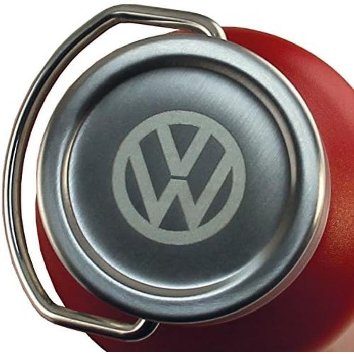 Термос BRISA VW Collection оригінальний Volkswagen, подвійні стінки, вакуумний, нержавіюча сталь, 735 мл, червоний, логотип VW