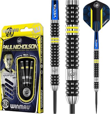WINMAU Paul Nicholson 22 г вольфрамові професійні дротики з насадками та оперенням