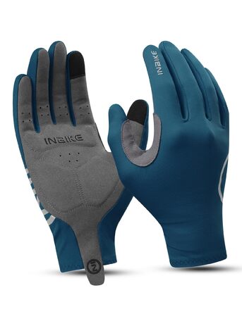 Велосипедні рукавички INBIKE для чоловіків та жінок, літні, дихаючі, MTB, довгі, з відбиваючими елементами, антиковзаючі, для їзди на велосипеді, шосе, спорту, синього кольору