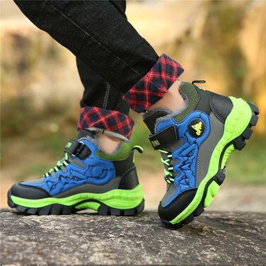 Дитячі зимові черевики Meidiastra для ходьби та трекінгу: теплі, водонепроникні, з підошвою, що не ковзає, для хлопчиків та дівчаток, розмір EU 30-40, зелені