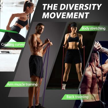 Еластичні гумки LEEKEY для фітнесу та реабілітації - набір для силових тренувань, фітнесу, фізичної терапії та домашніх тренувань