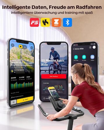 Спінінг-велотренажер Heimtrainer з додатком, магнітним регулятором опору, маховиком 15 кг та LCD-дисплеєм, до 170 кг, червоний