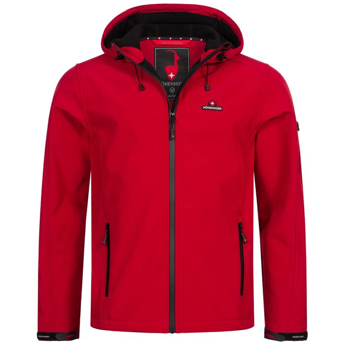 Чоловіча куртка Softshell Höhenhorn Atus Outdoor — водовідштовхуюча функціональна куртка для активного відпочинку, червона, розмір M