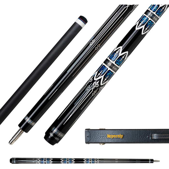 Професійний більярдний кий Moyerely з карбону, 11.8/12.5 мм, низька деформація, з чохлом MF4