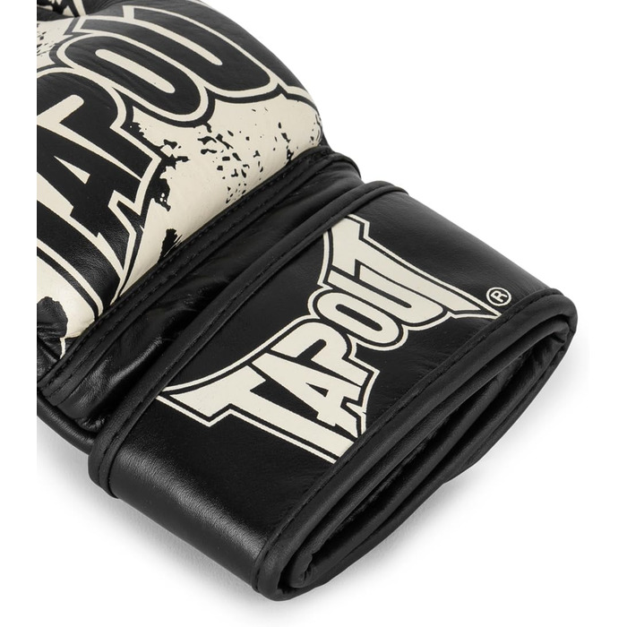 Боксерські рукавички Tapout MMA Pro з натуральної шкіри, чорні/екрю, розмір L