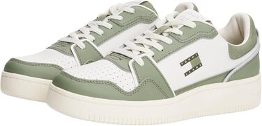 Чоловічі кросівки Tommy Jeans Retro Basket Low Top Cupsole — Білі/Екру/Зелені (розмір 44 EU)