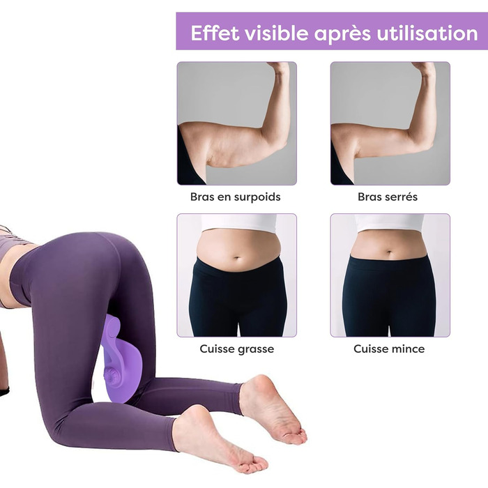 Гімнастичний тренажер Hyptonix для стегон та сідниць з еластичними гумками та сумкою – фітнес аксесуар для жінок, після пологів та реабілітації промежини, фіолетовий