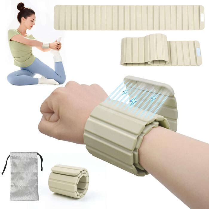 Ваги для зап'ястя та щиколоток магнітні, 0.5KG/1KG, регульовані, для йоги, пілатесу, плавання, фітнесу, силікон, білий