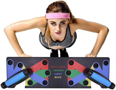 Лежанка для віджимань 9-в-1 для чоловіків, тренажер для фітнесу, підтримка для пресу, розвиток м'язів грудей, рук та пресу