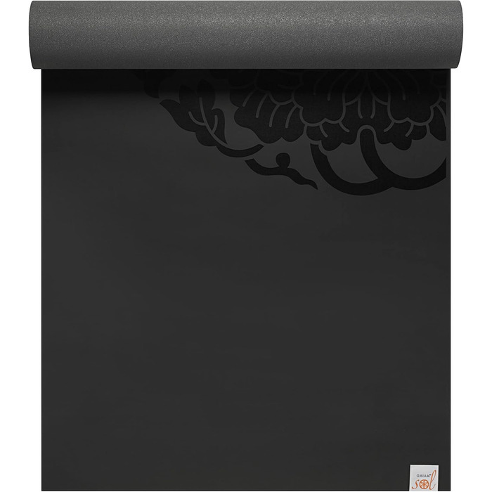 Килимок для йоги Gaiam Sol Dry-Grip для гарячої йоги та інтенсивних тренувань, 78' x 26' x 5 мм, чорний (XL)