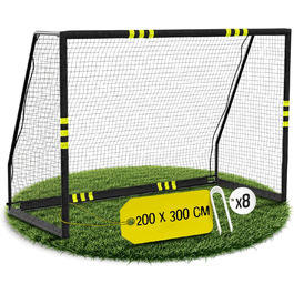 Ворота для футболу Friedo дитячі, 120x180, 160x240, 200x300 см, CE-сертифіковані, нержавіючі, стійкі до погодних умов, для саду, з міцною основою, преміум-якість, сітка не рветься, для гри на вулиці (XL 200x300 см)