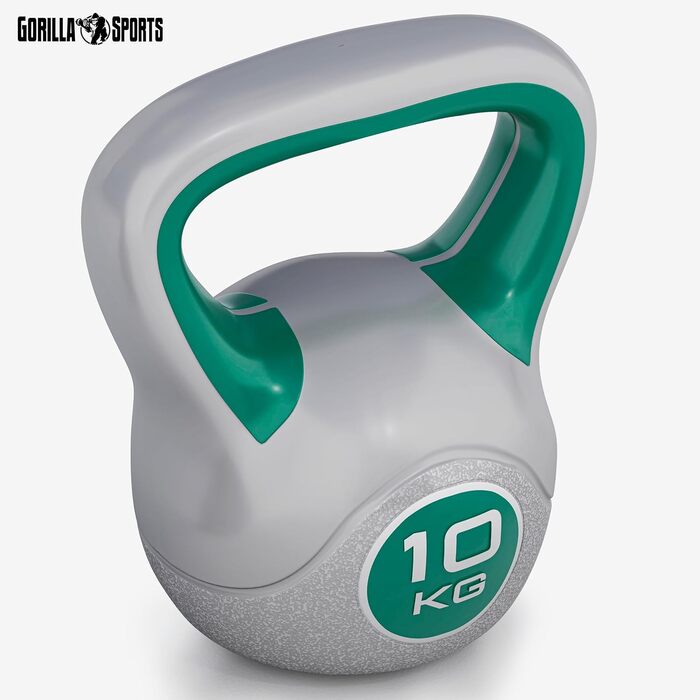 Гиря GORILLA SPORTS з пластику, 2-20 кг, для фітнесу та тренувань, окремо або в наборі, із/без підставки