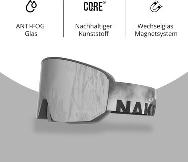 NAKED Optics NOVA: Окуляри для сноуборду та гірськолижного спорту, чоловічі та жіночі, з можливістю заміни лінз (SpaceBears)