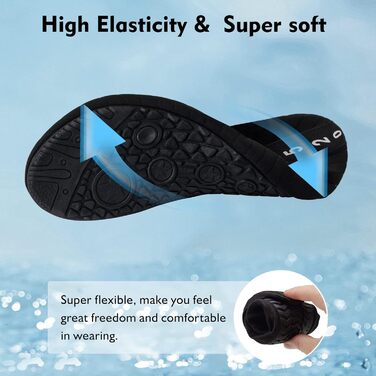 Шкарпетки для плавання HMIYA, аквашузи для жінок та чоловіків, шкарпетки для серфінгу, йоги, пляжу, басейну, чорні, 44/45 EU