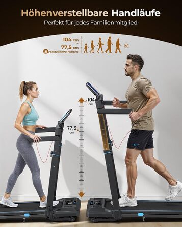 Складана бігова доріжка для дому Cardirun з автоматичною регулюцією нахилу, швидкість до 14 км/год
