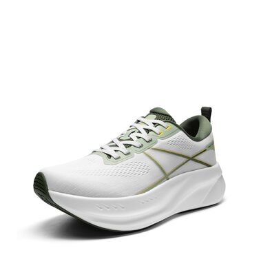 Чоловічі кросівки Allswifit для бігу по дорозі, амортизуючі, з підтримкою склепіння стопи, білі/зелені, 43 EU