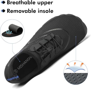 Чоловічі та жіночі аквашузи Mishansha, чорного кольору, розмір 40 EU