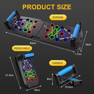 Flintronic Тренажер для віджимань 28 в 1: Фитнес-дошка для всього тіла, компактна та портативна