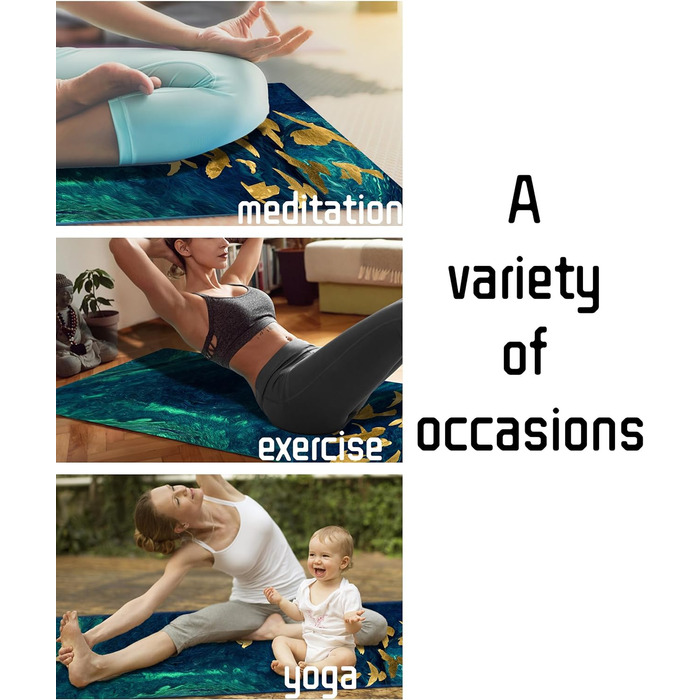 Килимок для йоги LaiEr, неслизький, екологічний, з ручкою для перенесення, товщина 6 мм (183 x 61 см)